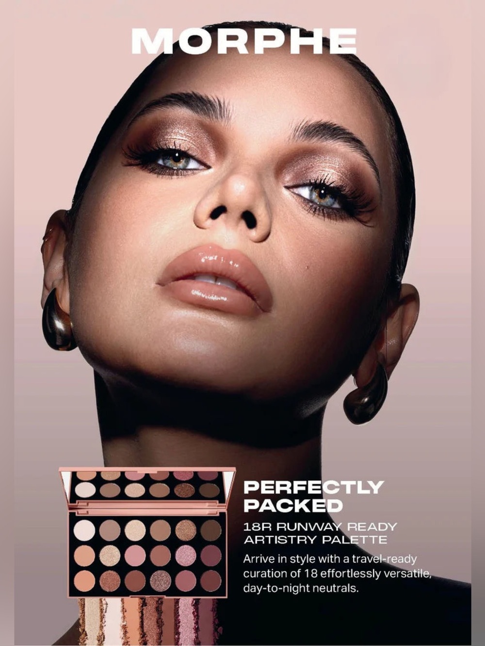 Morphe Perfectly Packed 18R Neutral Rose & Bronze Eyeshadow Palette NIB